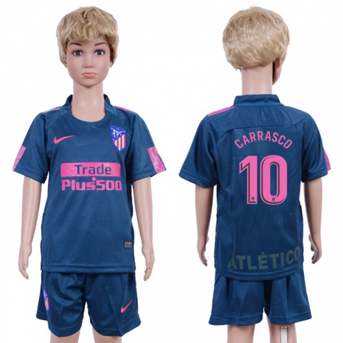 Atletico Madrid #10 Carrasco Sec Away Kid Soccer Club Jersey - Click Image to Close